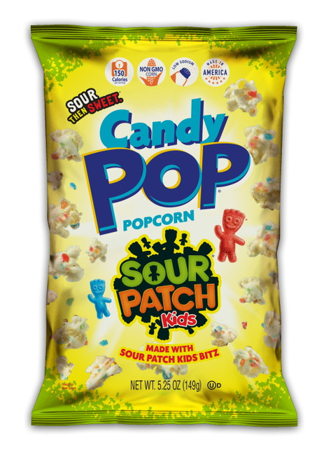 Candy Pop Popcorn Sour Patch Kids, Snack Pop, 5.25oz. Pack Of 12