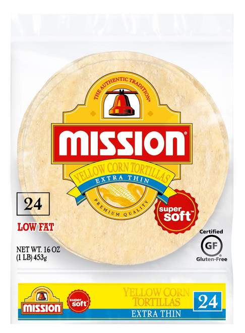 Mission Extra Thin Yellow Corn Tortillas, 16 Oz, 24 Count