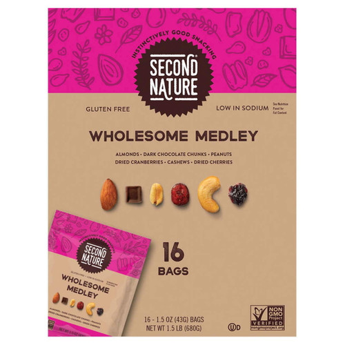 Second Nature Trail Mix, Wholesome Medley, 1.5 Oz, 16-count