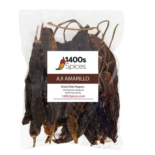 8oz Dried Aji Amarillo Chili Peppers, Chile Amarillo Seco By 1400s Spices