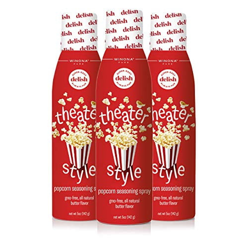Winona Pure Popcorn Butter, Theater Style 5 Ounce (3-pack) | Delicious Popcorn Spray With 0 Calories Per Serving, Perfect For Popcorn Lovers