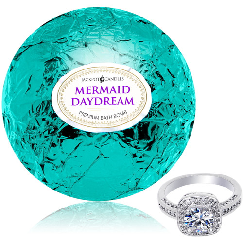 Bath Bomb With Size 7 Ring Inside Mermaid Daydream Extra Large 10 Oz. Made In Usa