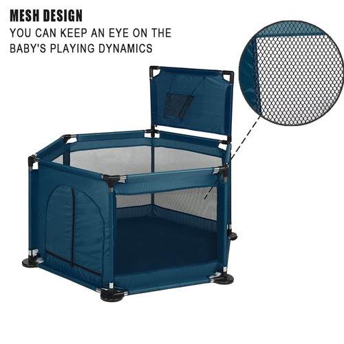 Novashion-6 Sided Baby Playpen Playinghouse Interactive Kids Toddler Room With Safety Gate, Safe Play Space For Child
