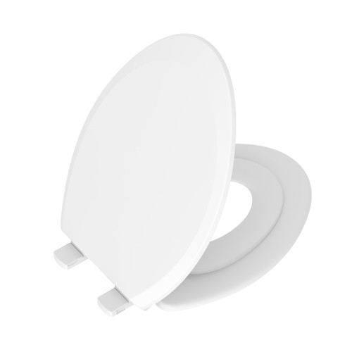 Mainstays Plastic Elongated Unisex 2-in-1 Potty Training Toilet Seat In Daisy White Toilet Seat