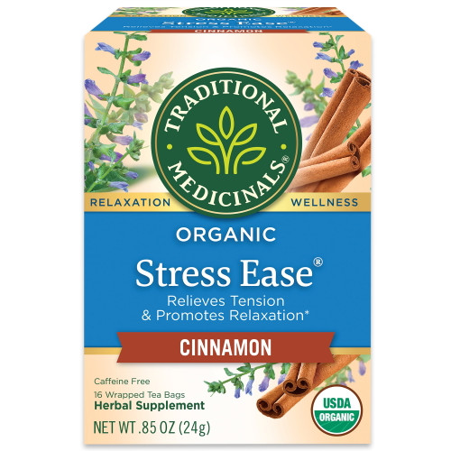 Traditional Medicinals Tea, Organic Stress Ease, Tea Bags, 16 Count