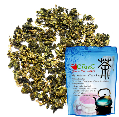 Chinese Tea Culture Gynostemma Tea, Jiao Gu Lan, Decaffeinated, Herbal Loose Leaf Tea - 2oz