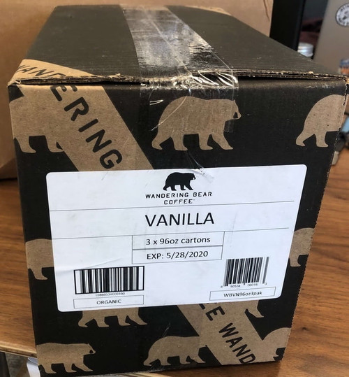 (price/case)wandering Bear Coffee Wbvn96oz3pak Vanilla Cold Bright White Coffee Case 3-96 Fluid Ounce