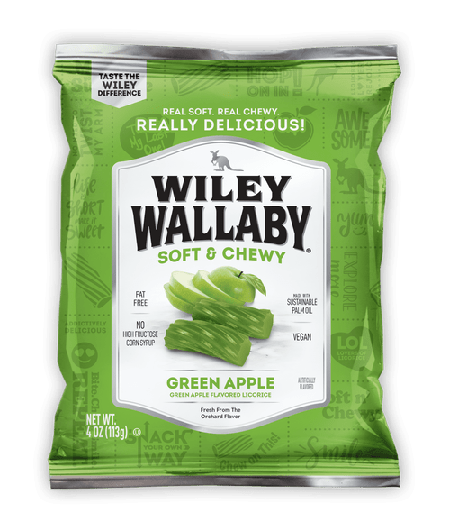 Wiley Wallable Licorice Candy Green Apple, 4 Oz