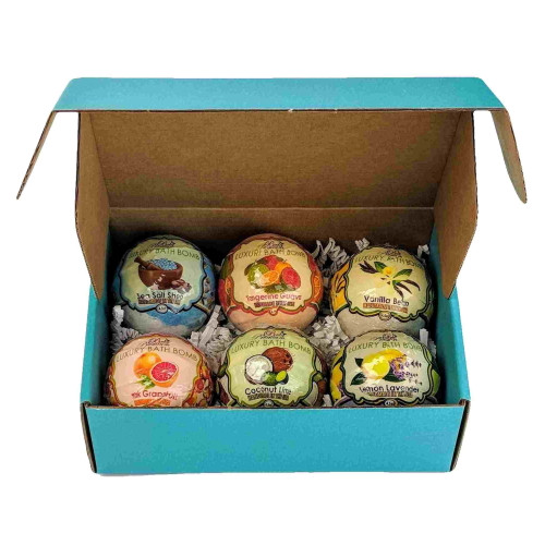 Bela Premium Luxury Bath Bombs, Assorted Box Of 6