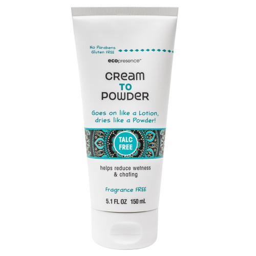 Ecopresence Cream To Powder Fragrance Free Lotion; Talc Free, Anti-chafing, No Mess Body Powder For Women, 5.1 Fl Oz / 150 Ml
