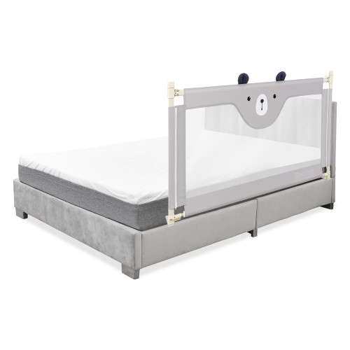 Costway 57'' Bed Rails For Toddlers Vertical Lifting Baby Bedrail Guard With Lock Grey