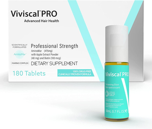 Professional Strength Hair Growth Supplement Tablets (180 Tablets & Elixir)