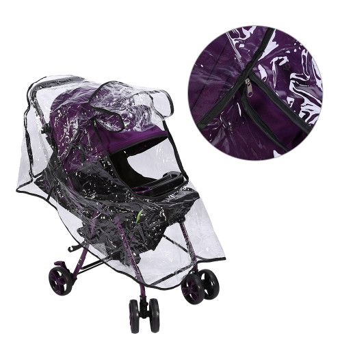 Dilwe 1pc Pvc Universal Waterproof Baby Stroller Rain Cover Dust Wind Shield Pram Accessory, Buggy Rain Cover, Baby Pushchair Shield