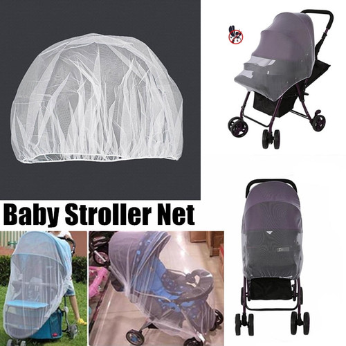 Herchr Mosquito Bug Net Insect Cover For Stroller, Portable, Transparent White