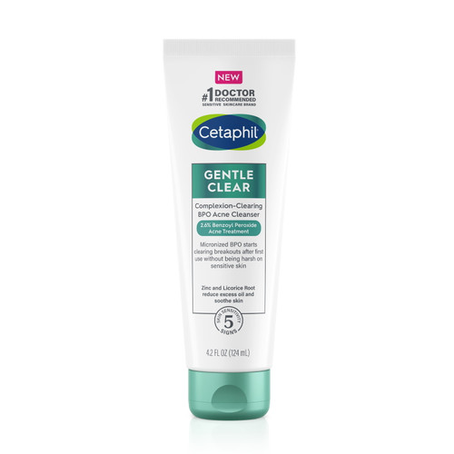 Cetaphil Gentle Clear Complexion-clearing Bpo Acne Cleanser | For Sensitive, Breakout Prone Skin | 4.2 Fl Oz | With Micronized Benzoyl Peroxide | Reduces Excess Oil | Fragrance Free | Hypoallergenic