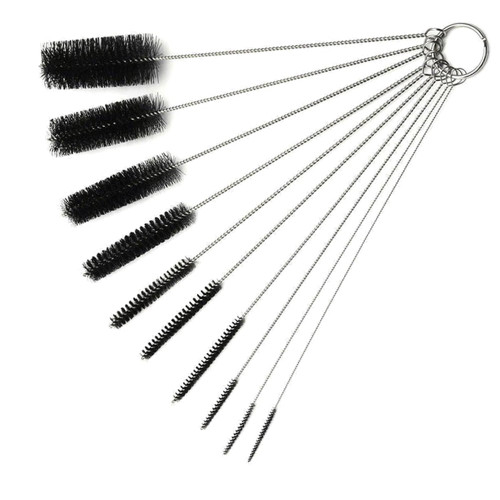 10pcs Nylon Straw Brush Cleaner Bottle Tube Pipe Small Long Cup Kitchen Bath Home Cleaning Set