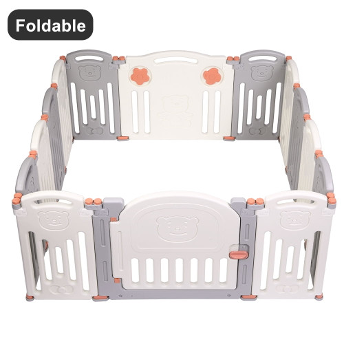 [us In Stock] Baby Folding Playpen Kids Activity Centre Safety Play Yard Home Indoor Outdoor