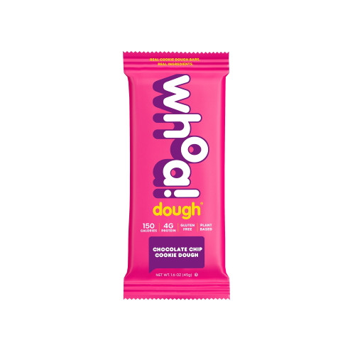 Whoa Dough Edible Cookie Dough Bars Chocolate Chip 10 Bars, Plant Based, Gluten Free, Vegan, Non Gmo, Healthy Alternative, Real Ingredients, Healthy Snacks For Kids And Adults