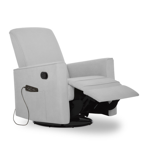 Evolur Raleigh Reclining Rocker Glider With Back Massager In Light Grey