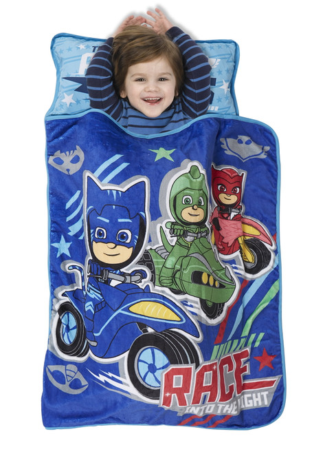 Pj Masks Male Blue Cartoon Polyester Nap Mats, Washable