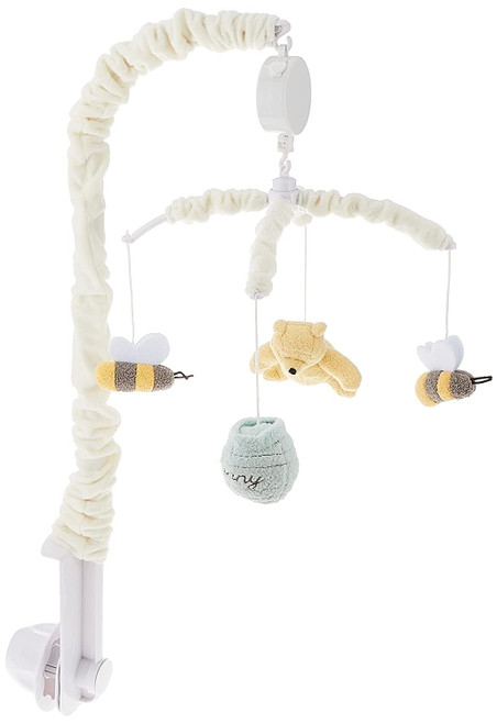Disney Winnie The Pooh Classic Pooh Ivory, Sage, Butter Musical Mobile With Hunny Pot And Bees, Ivory, Sage, Butter, Brown
