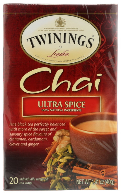 Twinings Of London Ultra Spice Chai Tea Bags, 20 Ct, 1.41 Oz