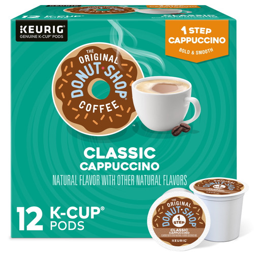 The Original Donut Shop One-step Classic Cappuccino, Keurig Single-serve K-cup Pods, 12 Count