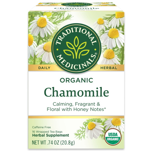 Traditional Medicinals Tea, Organic Chamomile, Herbal Tea Bags, 16 Count
