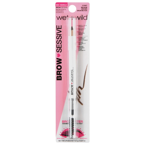 Wet N Wild Brow-sessive Eyebrow Pencil, Medium Brown, 0.02 Oz