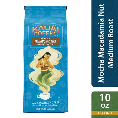Kauai Ground Coffee, Mocha Macadamia Nut, Medium Roast, 10 Oz Package