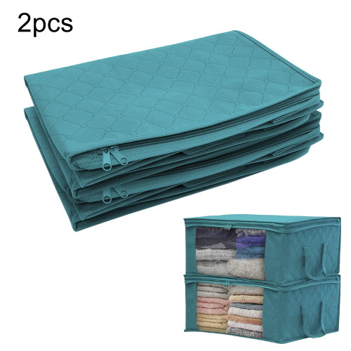 2 Pcs Non-woven Foldable Storage Bag Organizers Dust-proof For Clothes Quilts