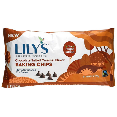 Lily's Sweets, Baking Chips, Chocolate Salted Caramel, 9 Oz Pack Of 3