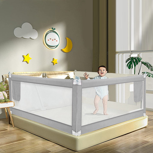 69 In Bed Rail For Toddlers Folding Safety Baby Bed Guard Adjustable Bedside Guardrail With Breathable Fabric For Convertible Crib/twin/queen/king Bed, 1 Pcs