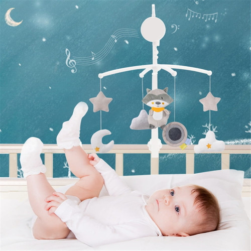 Baby Crib Mobile With Music, 360 ° Rotatable Baby Crib Holder Toy Fits Standard Crib Rails，easy To Hang