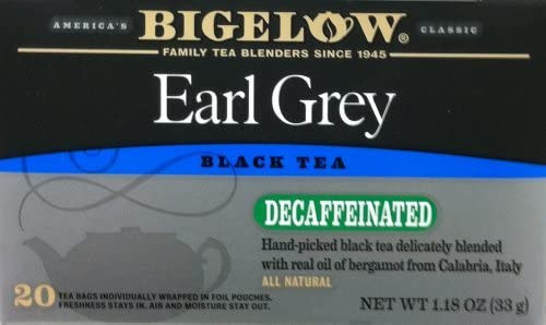 Bigelow Tea Earl Grey Black Tea Decaffeinated -- 20 Tea Bags Pack Of 3