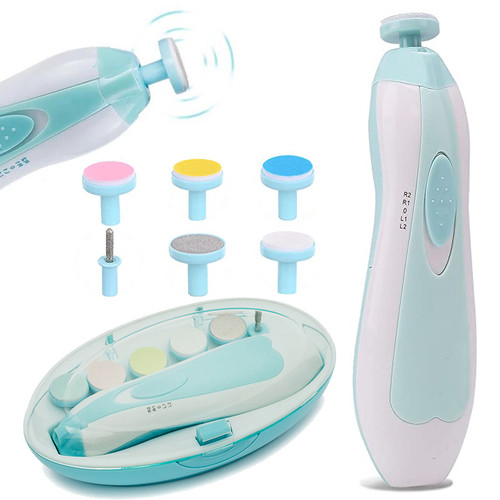 Obosoe Baby Nail Trimmer,electric Baby Nail Clipper,manicure Kit For Newborn,toddler Or Adult,6 Grinding Heads And Led Light,baby Grooming Set