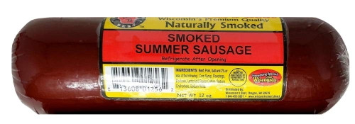 Wisconsin's Best Original Summer Sausage, Shelf Stable, 12 Oz, 1 Ct, Low In Carbs, Low In Sugars, Keto Friendly, High Protein Snack, Perfect With Crackers