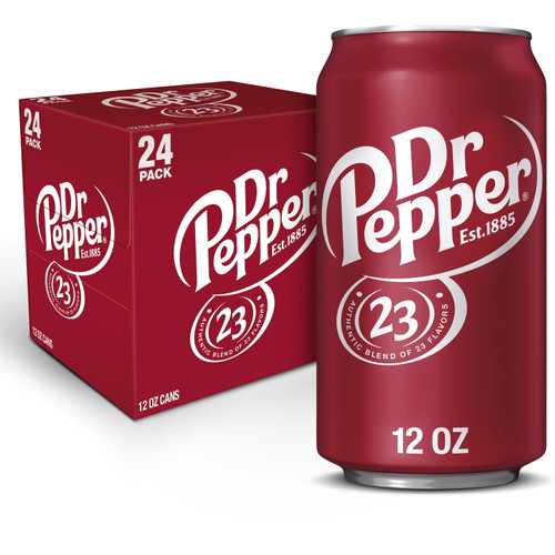 Dr Pepper Soda, 12 Fl Oz Cans, 24 Pack