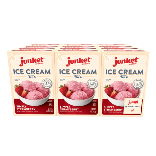 Junket Ice Cream Mix Simply Strawberry, 4 Oz (12-pack)