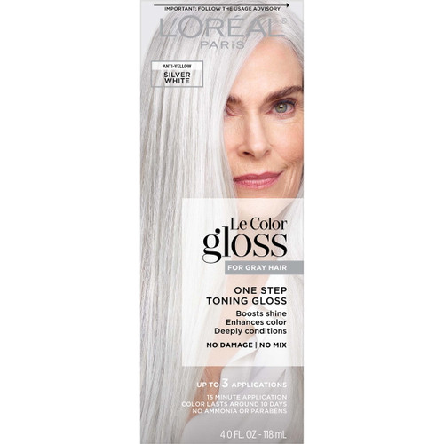 L'oreal Paris Le Color Gloss One Step In-shower Toning Gloss, Silver White, 4 Fl Oz