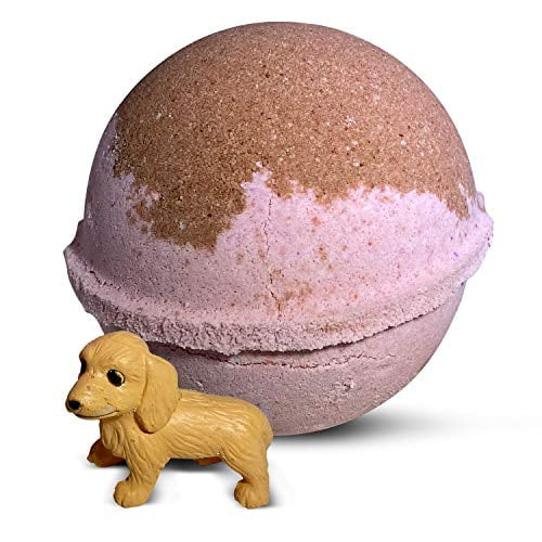 Puppy Bubble Bath Bomb For Kids With Surprise Toy Inside - Natural Ingredients Safe For Sensitive Skin - Organic Coconut Oil And Sweet Raspberry Scent For Kids - Best Gift For Boys And Girls