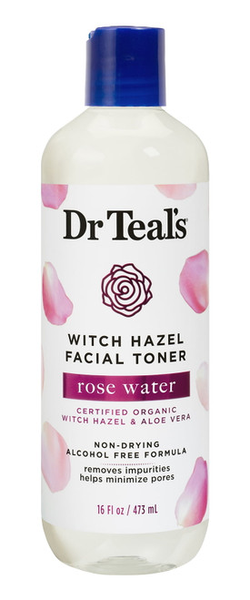 Dr Teal’s Witch Hazel Facial Toner, Rose Water, 16 Fl Oz