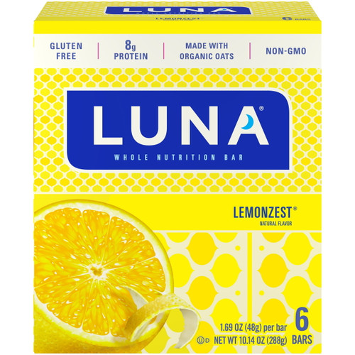 Luna, Snack Bars, Gluten-free, Lemon Zest, 6 Ct, 1.69 Oz