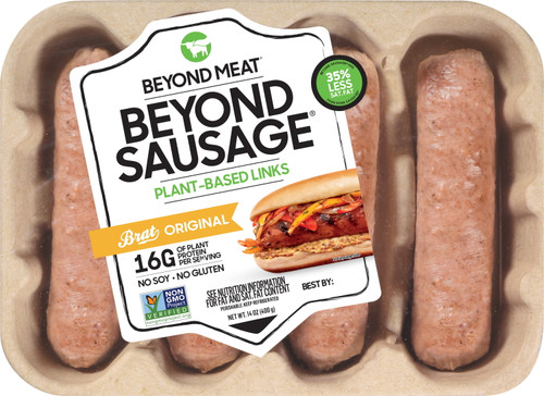 Beyond Meat Beyond Sausage Brat Original Flavor Plant Based Sausage, 14 Ounce -- 8 Per Case.