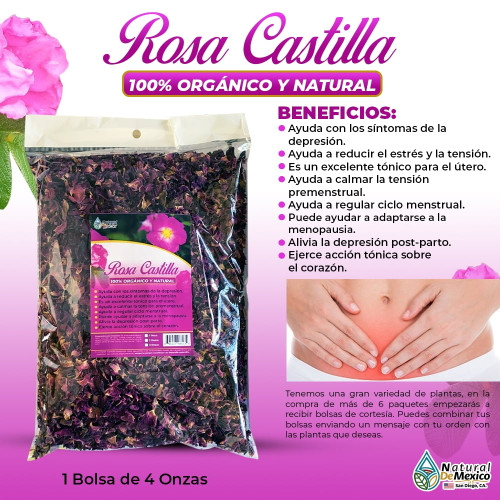 Rosa De Castilla Bolsa De 4 Onzas - Natural De México