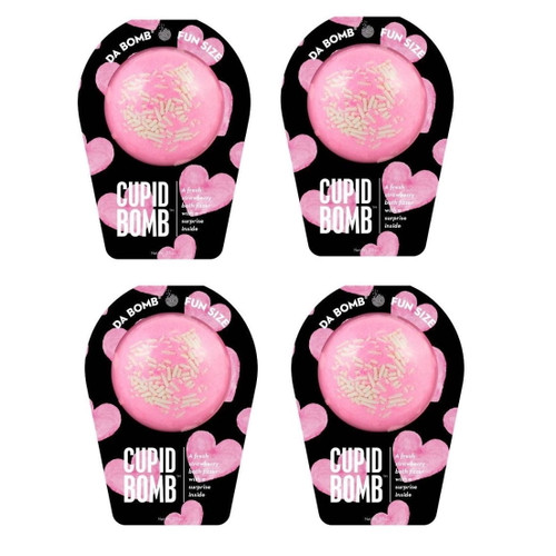 Set Of 4 - Da Bomb Bath Fizzers Cupid Bath Bomb - 3.5oz - Strawberry Scent