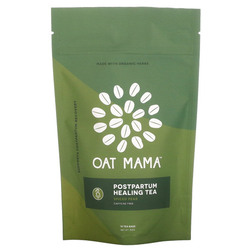 Postpartum Healing Tea, Spiced Pear, Caffeine Free, 14 Tea Bags, 32 G, Oat Mama
