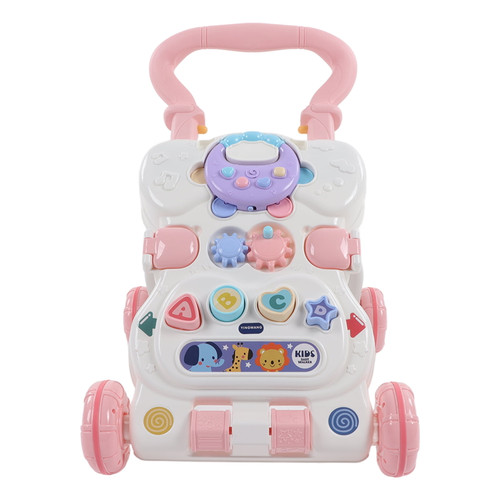 Baby Stand Learning Walker, Speed Control Wheels Baby Walker Comfortable Handle  For Home Pink