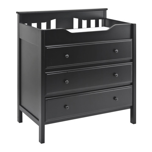 Davinci Jayden 3-drawer Changer Dresser In Ebony Black