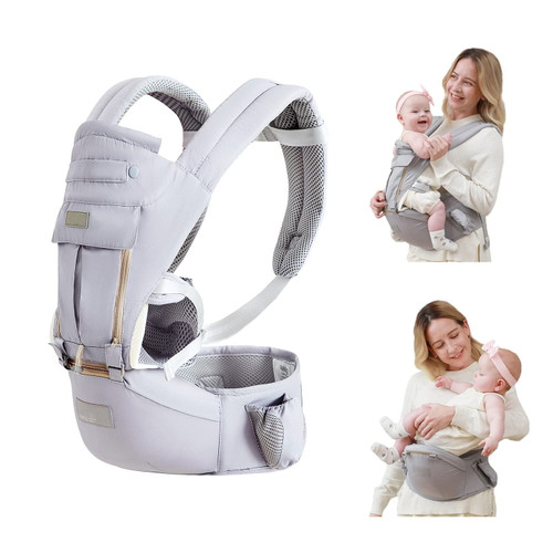 Baby Carrier, 6-in-1 Baby Carrier Newborn To Toddler, Baby Carrier With Hip Seat Lumbar Support 8-65 Lbs, Baby Soft Carrier For All Seasons & Positions, Adjustable Size For Shopping Hiking Travelling